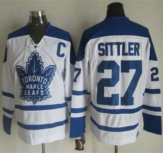 Men's Toronto Maple Leafs #27 Darryl Sittler 1998-99 White CCM Vintage Throwback Jersey