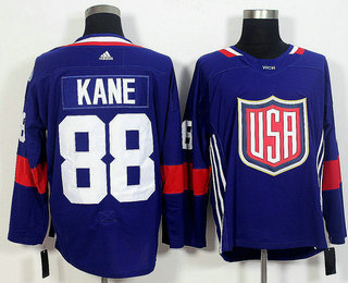 Men's Team USA #88 Patrick Kane Navy Blue 2016 World Cup of Hockey Game Jersey