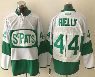 Men's Toronto Maple Leafs 44 Morgan Rielly White 2017 St. Patrick's Day Green Stitched NHL Reebok Hockey Jersey