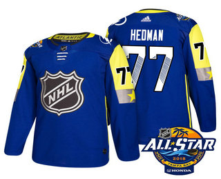 Men's Tampa Bay Lightning #77 Victor Hedman Blue 2018 NHL All-Star Stitched Ice Hockey Jersey