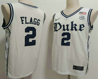 Men's Duke Blue Devils #2 Cooper Flagg White Alternate College Basketball Jersey