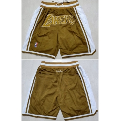 Men Los Angeles Lakers Tawny Shorts Run Small