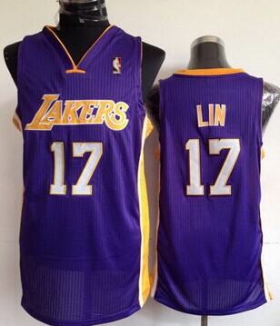 Los Angeles Lakers #17 Jeremy Lin Purple Swingman Jersey