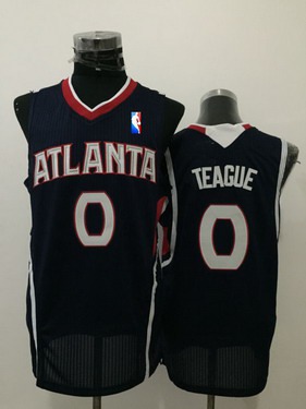 Men's Atlanta Hawks #0 Jeff Teague Navy Blue Swingman Jersey