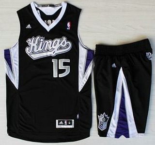 Sacramento Kings #15 DeMarcus Cousins Black Revolution 30 Swingman Suits