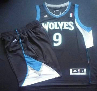 Minnesota Timberwolves 9 Ricky Rubio Black Revolution 30 Swingman NBA Suits