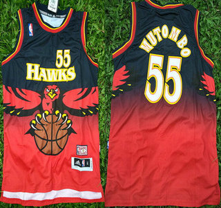 Atlanta Hawks #55 Dikembe Mutombo 1990 Red Hardwood Classics Soul Swingman Throwback Jersey