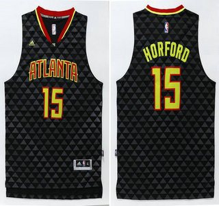 Men's Atlanta Hawks #15 Al Horford Revolution 30 Swingman 2015-16 New Black Jersey