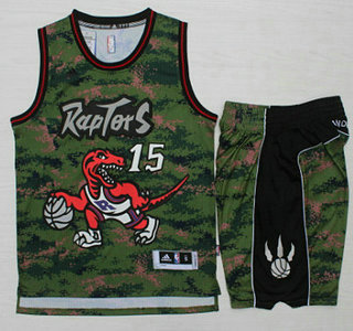 Men's Toronto Raptors #15 Vince Carter Revolution 30 Swingman New Camo Jersey With Shorts