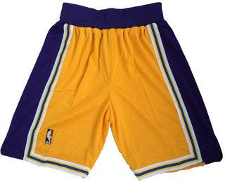 Men's Los Angeles Lakers Yellow Hardwood Classics Soul Swingman Throwback Shorts