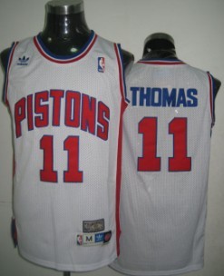 Detroit Pistons #11 Isiah Thomas White Swingman Throwback Jersey