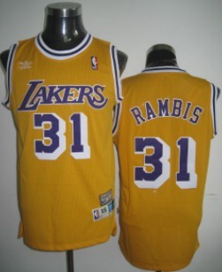 Los Angeles Lakers #31 Kurt Rambis Yellow Swingman Throwback Jersey