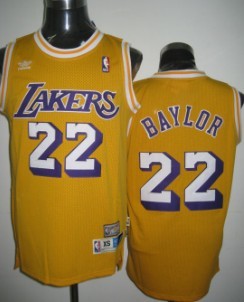 Los Angeles Lakers #22 Elgin Baylor Yellow Swingman Throwback Jersey