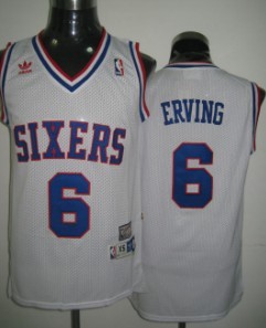 Philadelphia 76ers #6 Julius Erving White Swingman Throwback Jersey