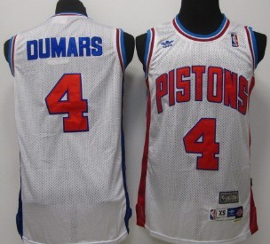 Detroit Pistons #4 Joe Dumars White Swingman Throwback Jersey