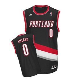 Portland Trail Blazers #0 Damian Lillard Black Swingman Jersey