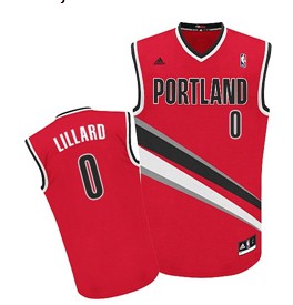 Portland Trail Blazers #0 Damian Lillard Red Swingman Jersey