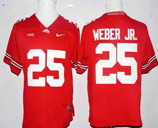 Men's Ohio State Buckeyes #25 Mike Weber Jr. Red Stitched College Football Nike NCAA Jersey