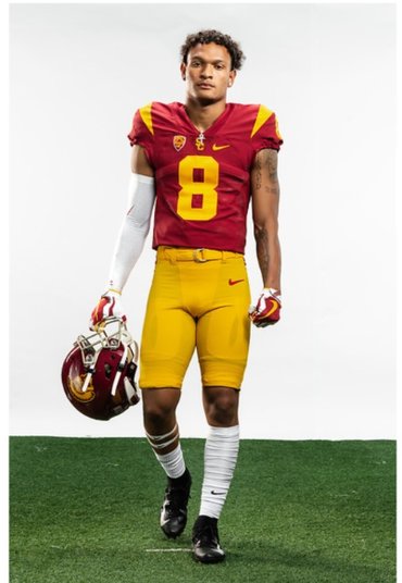 Men #8 Chris Steele USC Trojans College Football Cardinal Jerseys