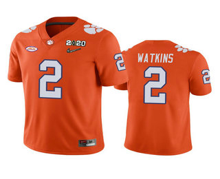 Men's Clemson Tigers #2 Sammy Watkins Orange 2020 National Championship Game Jersey