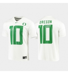 Men Oregon Ducks 10 White Game Jersey