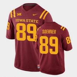 Men Iowa State Cyclones #89 Dylan Soehner College Football Cardinal Replica Jersey