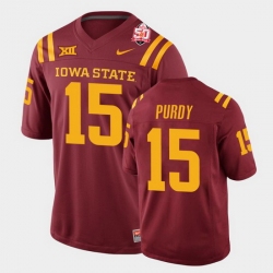 Men Iowa State Cyclones #15 Brock Purdy 2021 Fiesta Bowl Cardinal College Football Jersey