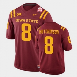 Men Iowa State Cyclones #8 Xavier Hutchinson 2021 Fiesta Bowl Cardinal College Football Jersey