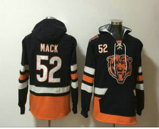 Men's Chicago Bears #52 Khalil Mack Navy Blue Pocket Stitched NFL Pullover Hoodie