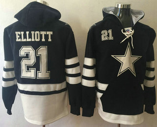 Men's Dallas Cowboys #21 Ezekiel Elliott Navy Blue Team Color 2016 NFL Hoodie