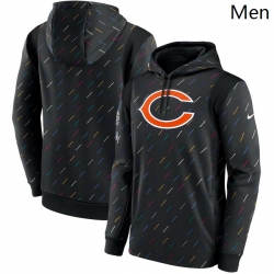 Men Chicago Bears Nike Charcoal 2021 NFL Crucial Catch Therma Pullover Hoodie