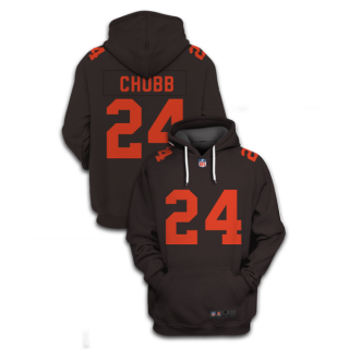 Men's Cleveland Browns #24 Nick Chubb Brown 2021 Pullover Hoodie