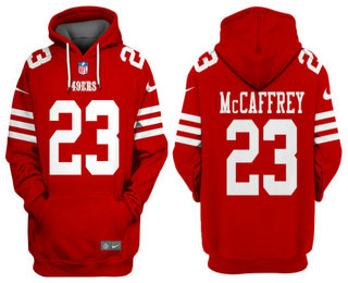 Men's San Francisco 49ers #23 Christian McCaffrey Red Alternate Pullover Hoodie