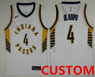 Custom Men's Indiana Pacers New White 2017-2018 Nike Swingman Stitched NBA Jersey