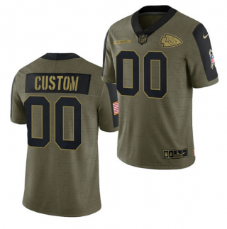 Men's Olive Kansas City Chiefs ACTIVE PLAYER Custom 2021 Salute To Service Limited Stitched Jersey