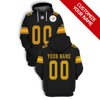 Men's Pittsburgh Steelers Active Player Black Custom 2021 Pullover Hoodie