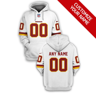 Men's Washington Football Team Active Player White Custom 2021 Pullover Hoodie