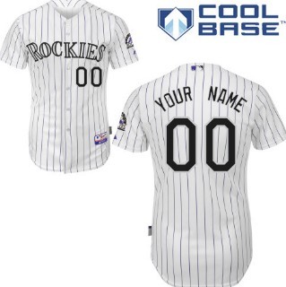 Kids Colorado Rockies Customized White Pinstripe Jersey