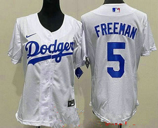 Youth Los Angeles Dodgers #5 Freddie Freeman White Cool Base Jersey