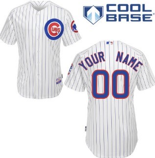 Kids' Chicago Cubs Customized White Pinstripe Jersey