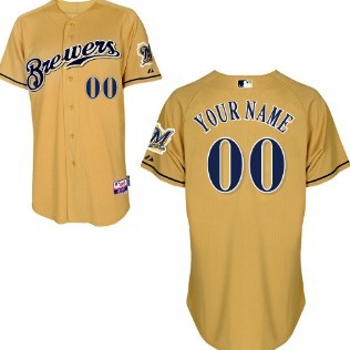 Kids' Milwaukee Brewers Customized Yellow Jersey