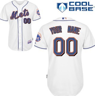 Kids' New York Mets Customized White Jersey