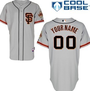 Kids' San Francisco Giants Customized Gray SF Jersey