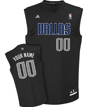 Mens Dallas Mavericks Customized Black Fashion Jersey