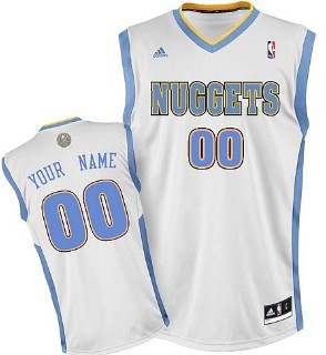 Kids Denver Nuggets Customized White Jersey