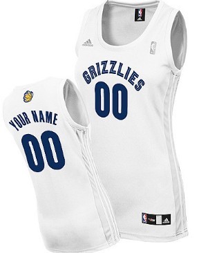 Womens Memphis Grizzlies Customized White Jersey