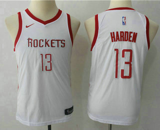 Youth Houston Rockets #13 James Harden New White 2017-2018 Nike Swingman Stitched NBA Jersey