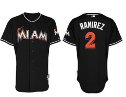 Miami Marlins #2 Hanley Ramirez Black Kids Jersey