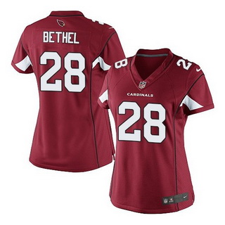 Women's Arizona Cardinals #28 Justin Bethel Arizona Cardinals Nike Elite Red Home Jersey