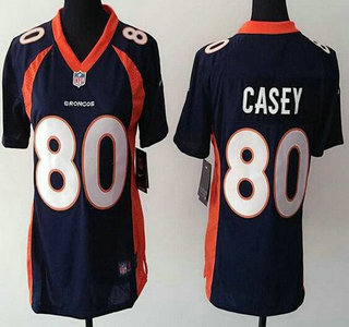 Women's Denver Broncos #80 James Casey 2013 Nike Navy Blue Game Jersey